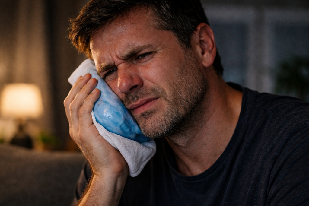 como aliviar dor de dente com compressa fria